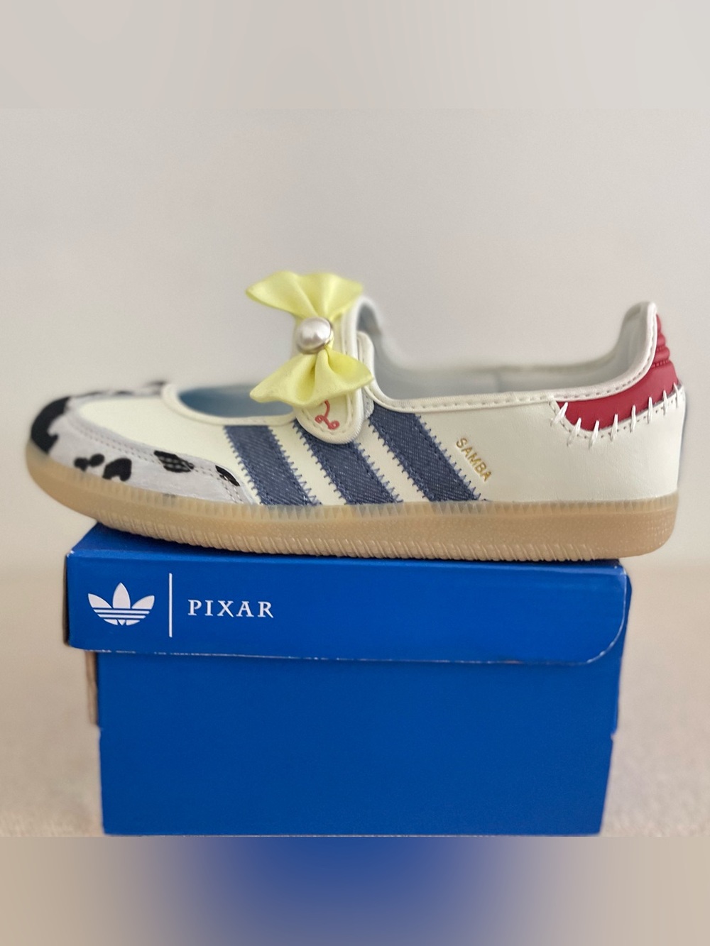 Size 5.5Y / 7 Women - Adidas Samba Jane J "Toy Story" White Gum LA1430 NEW
